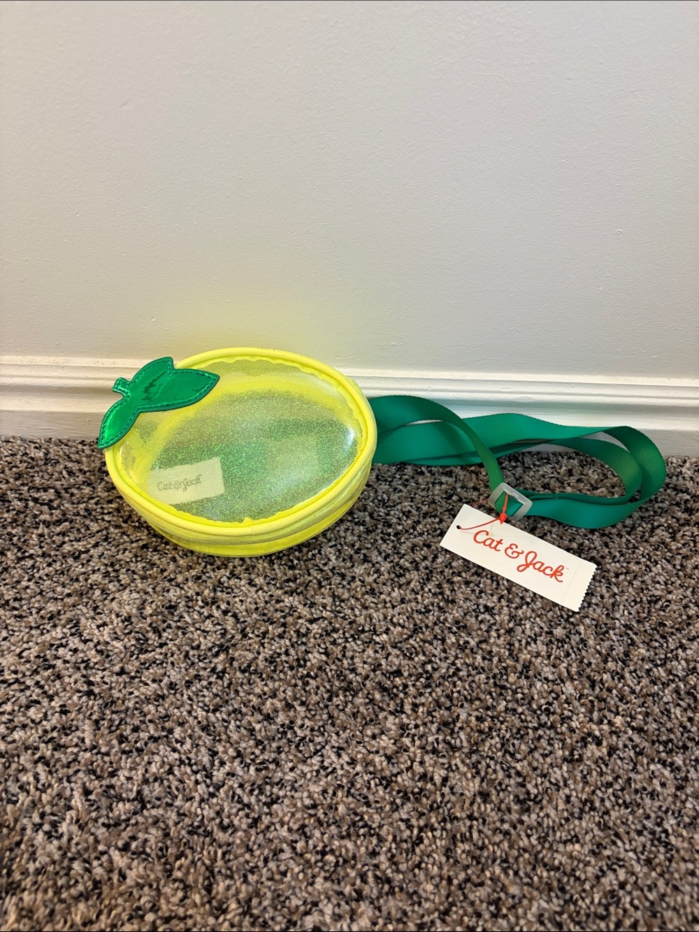 Cat & Jack Glitter Lemon Crossbody - Yellow & Green